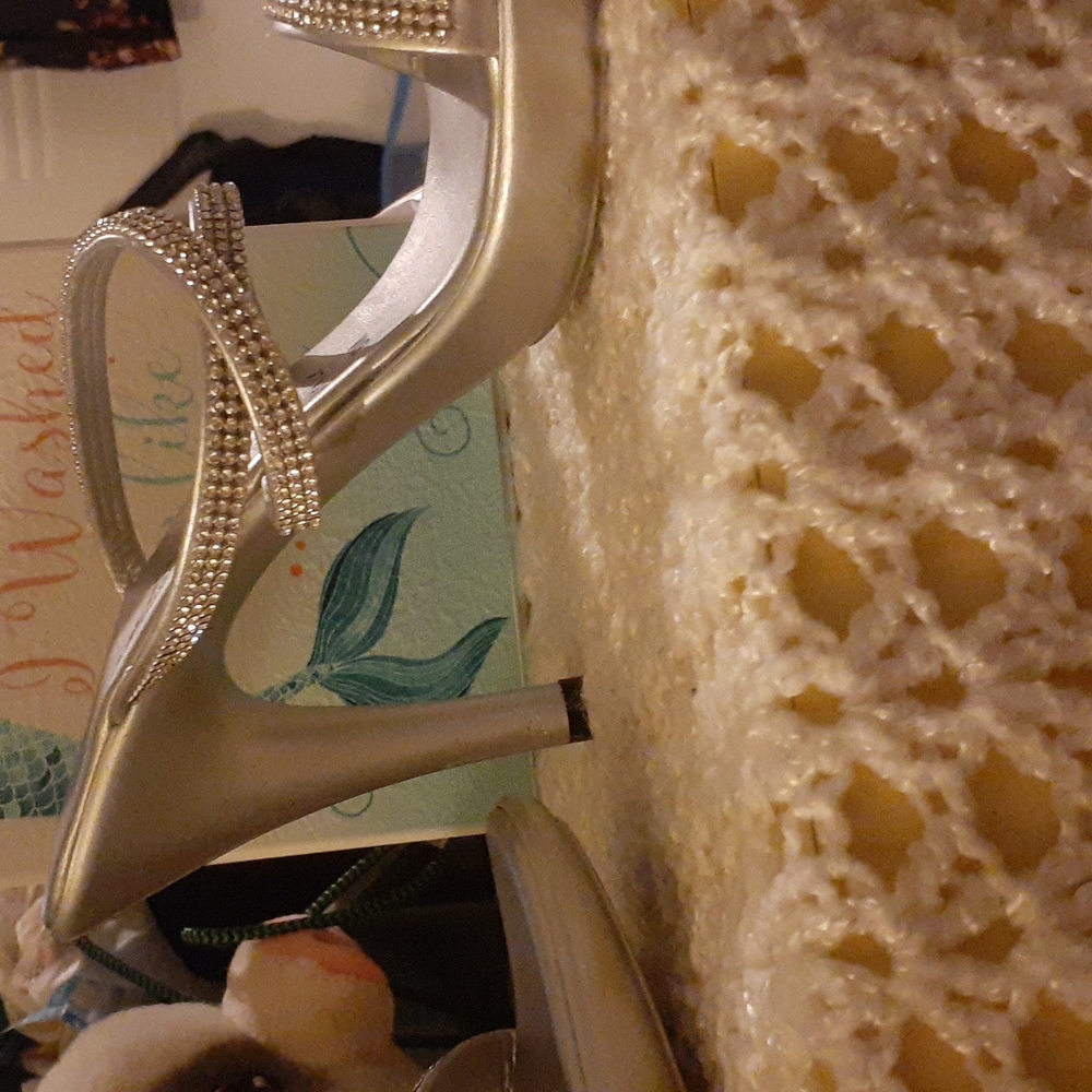 Silver Rhinestone Dress Sandals - Picture 6 of 6